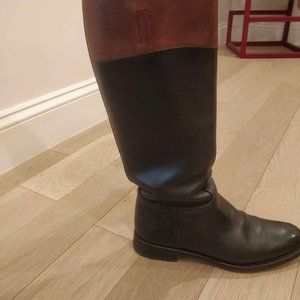 Church's BlackMartina Two-Toned Leather Knee-High